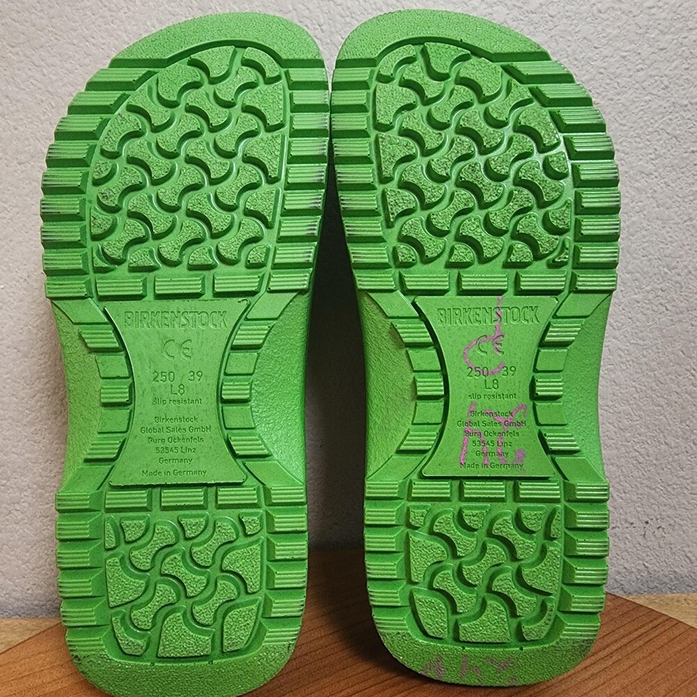 Birkenstock Super Birki's Clogs Shoes Womens Size 8 Green Slip Resistant Comfort - Picture 13 of 14